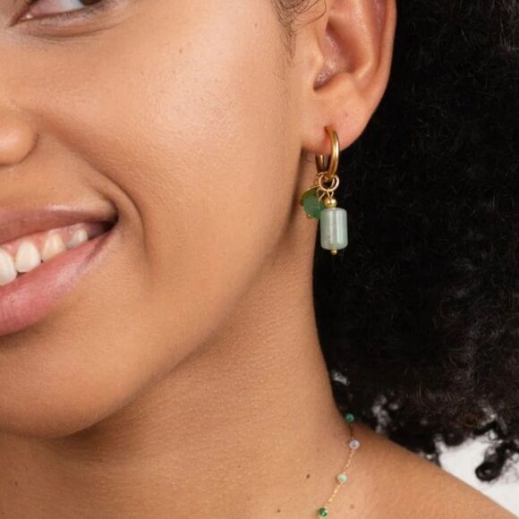 Bohemian hoop earrings N704 - Picture 2 of 5